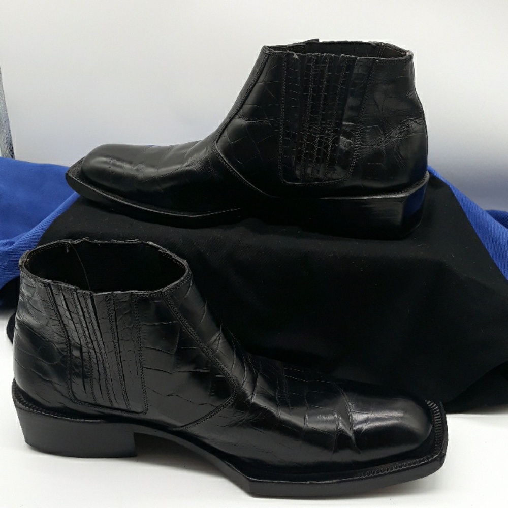 LENARDI BLACK LEATHER BOOTS
